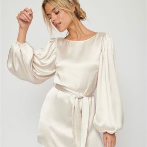 Pearly White Long-Sleeve Dress